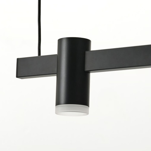 KRANSALG Pendant lamp with 5 lamps, black, 113 cm