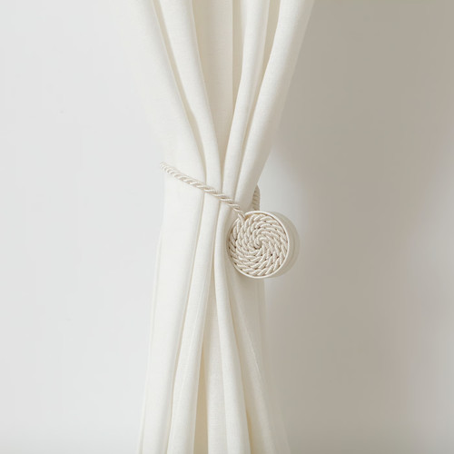 FÖNSTERBOMAL Magnetic curtain tie-back, beige