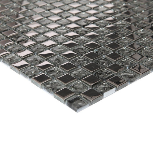 Mosaic Glass Tile Alique GoodHome 30 x 30 cm, silver, 1pc