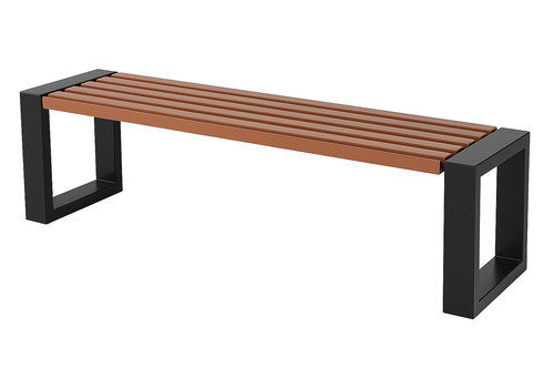 Architectural Metal Garden Bench Bold 150cm, black-brown