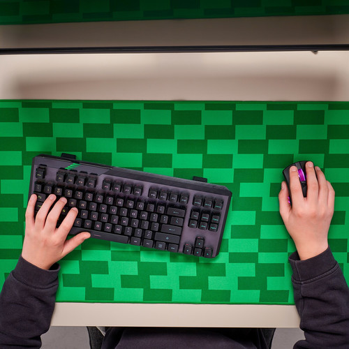 BLÅSKATA Gaming mouse pad, green/patterned, 40x80 cm