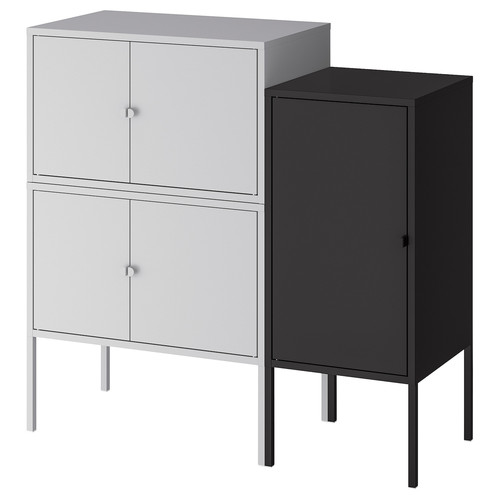 LIXHULT Cabinet combination, grey, anthracite, 95x35x92 cm