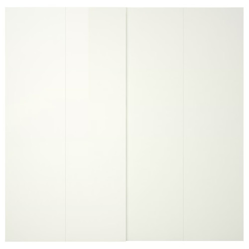 HASVIK Pair of sliding doors, high-gloss white, 200x236 cm