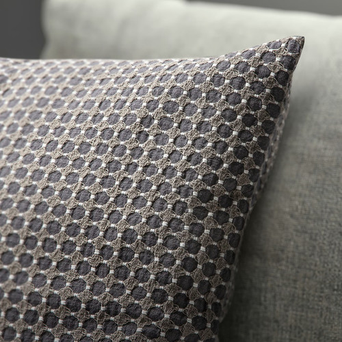 BRUNNYCKLAR Cushion cover, dark green/black/dot pattern, 50x50 cm