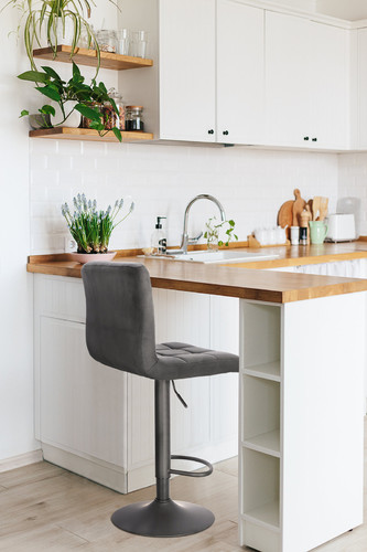 Bar Stool with Backrest Dafne VIC, black