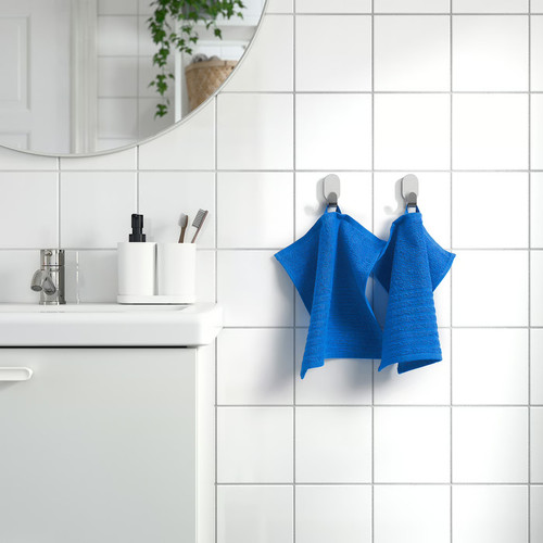 VÅGSJÖN Washcloth, bright blue, 30x30 cm