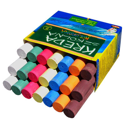 School Dustless Chalk 7 Colours 21pcs