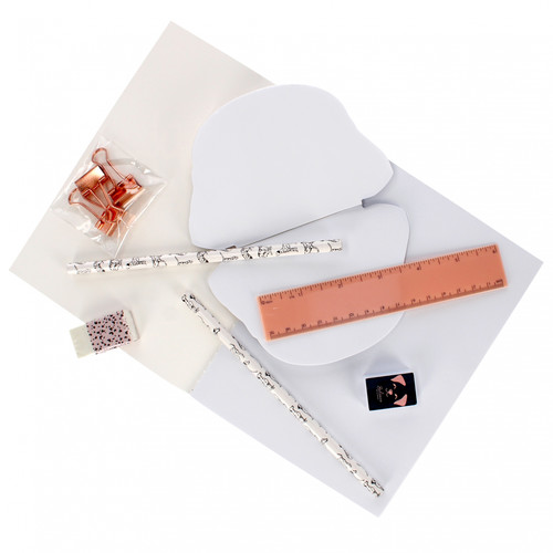 School Set Dog - Notepad, Notebook, Ruler, Pencil, Eraser, Sharpener