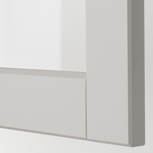 METOD Wall cabinet with glass door, white/Lerhyttan light grey, 40x40 cm