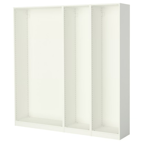 PAX 3 wardrobe frames, white, 200x35x201 cm