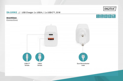 Digitus USB Charger EU Plug 2x USB DA-10062