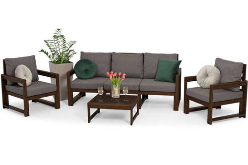 Outdoor Furniture Set MALTA, dark brown/graphite