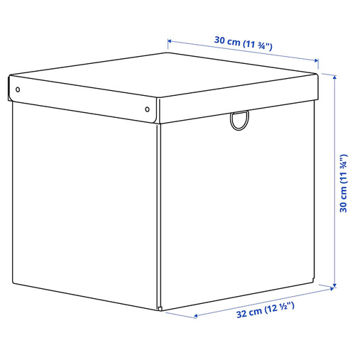 NIMM Storage box with lid, black, 32x30x30 cm