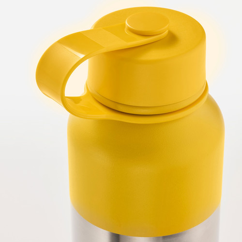 HETLEVRAD Insulated flask, stainless steel/yellow, 0.5 l