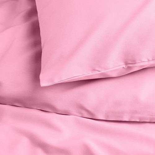PILTANDVINGE Duvet cover and 2 pillowcases, light pink, 200x200/50x60 cm