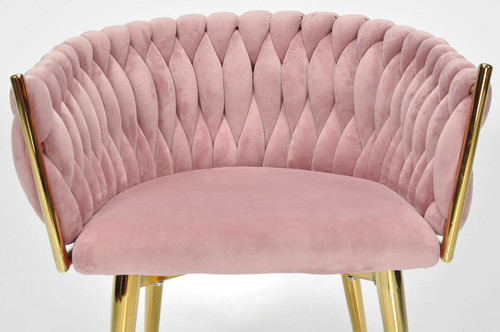 Glamour Braided Chair ROSA, powder pink