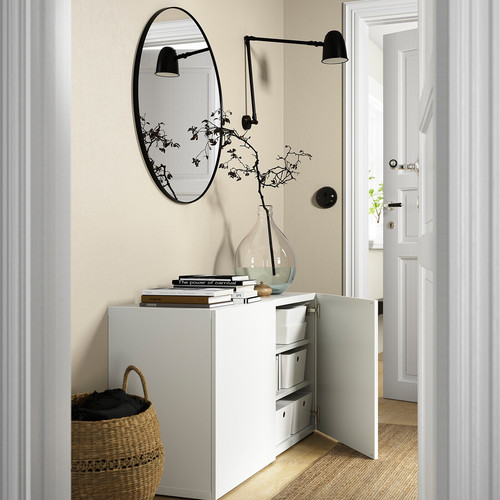 BESTÅ Storage combination with doors, white, Lappviken white, 120x42x65 cm