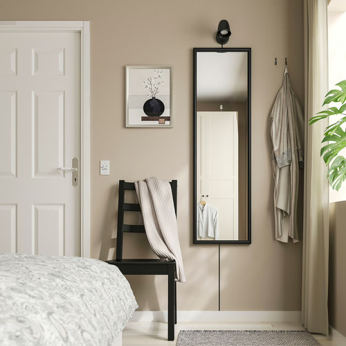 NYPONBUSKE Mirror, black, 40x135 cm