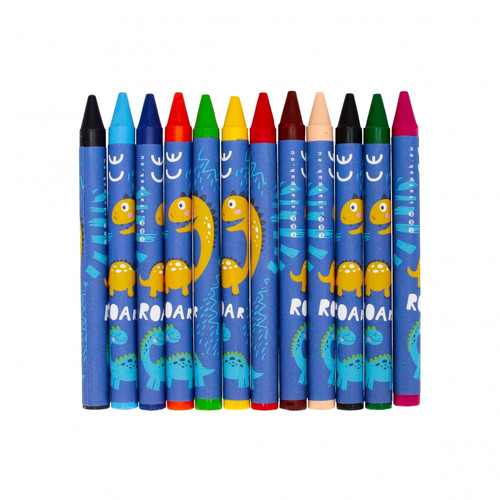 Starpak Wax Crayons 12 Colours Hello Dino