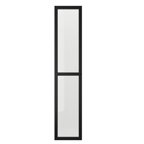 OXBERG Glass door, black oak effect, 40x192 cm