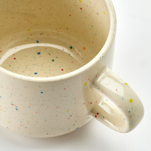 TOBISFISK Mug, patterned/beige, 33 cl
