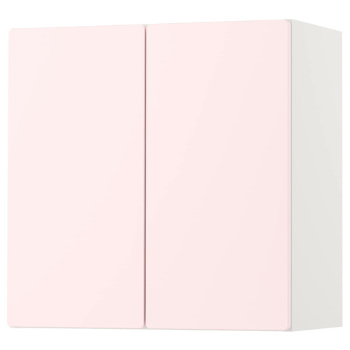 SMÅSTAD Wall cabinet, white pale pink, with 1 shelf, 60x30x60 cm