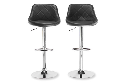 Bar Stool, faux leather, black/chrome