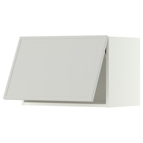 METOD Wall cabinet horizontal, white/Aspudden light grey, 60x40 cm
