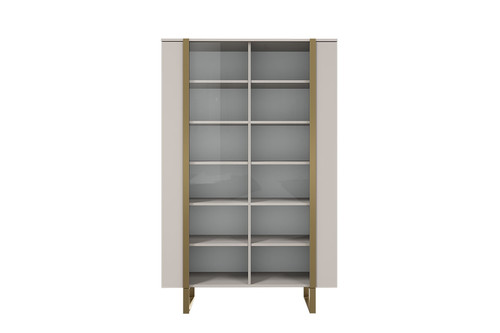 High Cabinet Display Cabinet Verica 120 cm, cashmere, gold legs