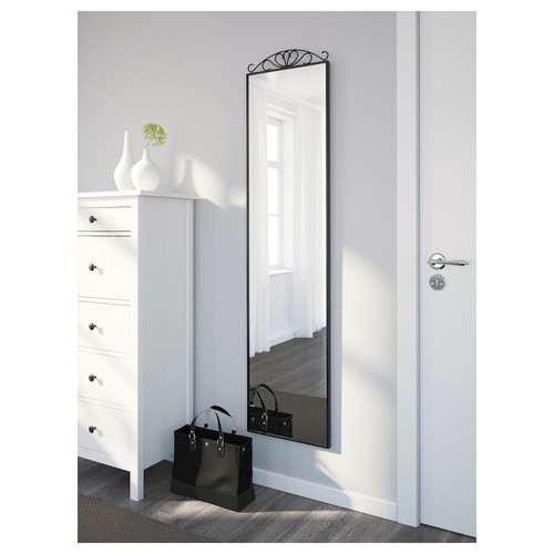 KARMSUND Standing mirror, black, 40x167 cm