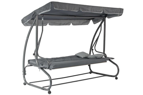 Large Garden Swing Seat Bed 2in1, grey