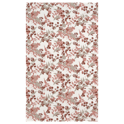 RINGBUK Tablecloth, white beige/red/leaves, 145x240 cm