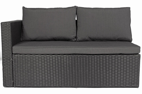 Outdoor Corner Furniture Set ROMA, black/grey