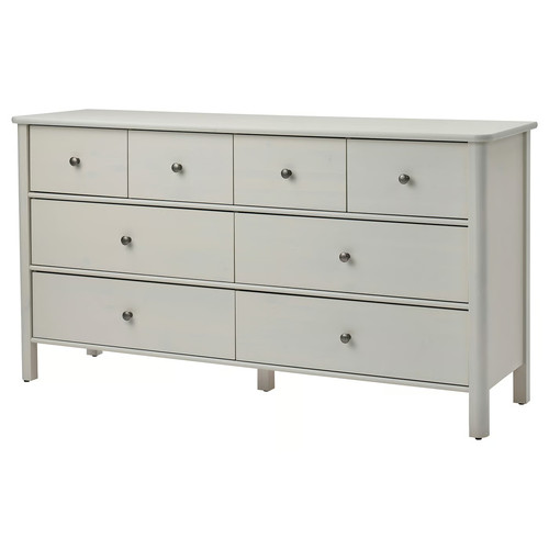 STOREMOLLA Chest of 8 drawers, light grey-beige stained, 171x50x91 cm