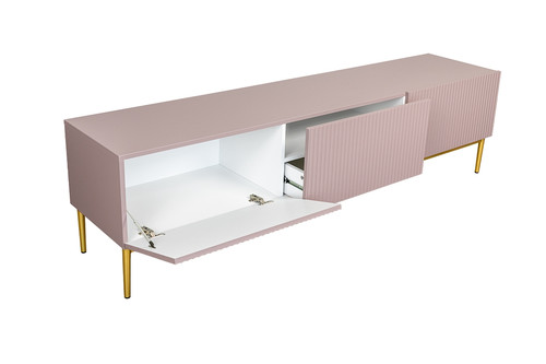 TV Cabinet Nicole 200 cm, antique pink, gold legs