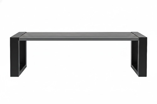 Architectural Metal Garden Bench Bold 150cm, black-grey