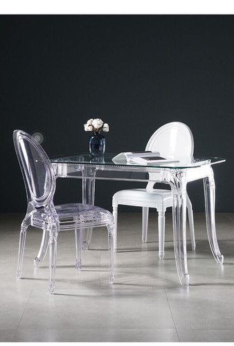 Table Ghost 80x120cm, transparent