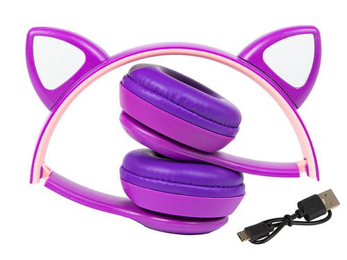 BLOW Wireless Headset for kids Bluetooth 5.0 LED, purple ears