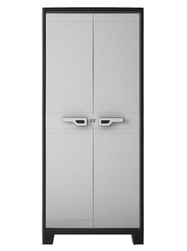 Outdoor/Workshop High Cabinet, Multi-use, XL tall, black-grey