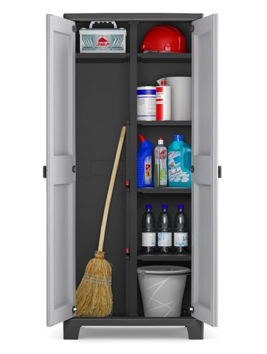 Outdoor/Workshop High Cabinet Multispace, black-grey