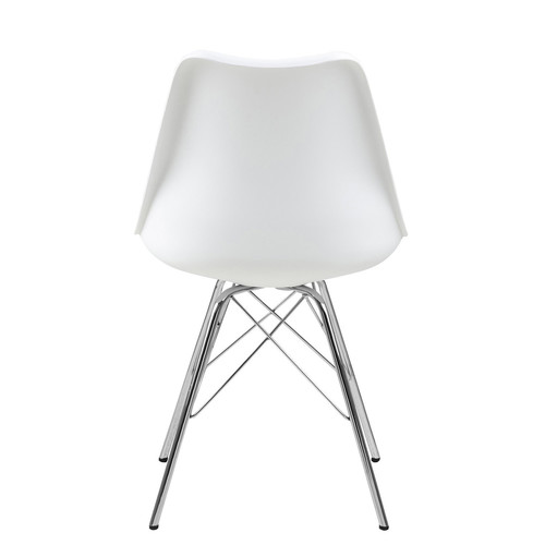 Chair Eris, 1pc, PP/faux leather, white/chrome