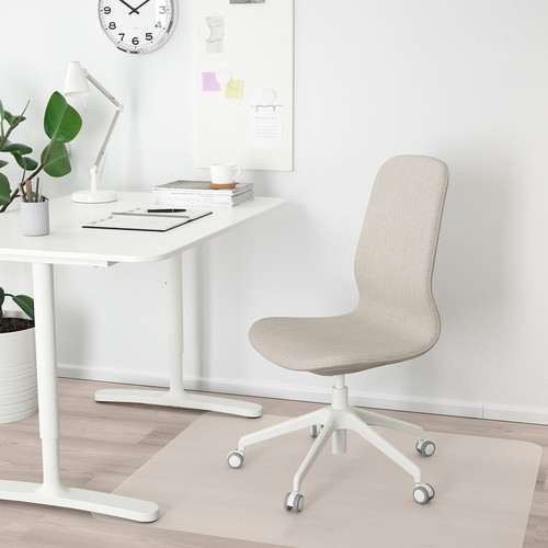 LÅNGFJÄLL Office chair, Gunnared beige/white, 68x68 cm