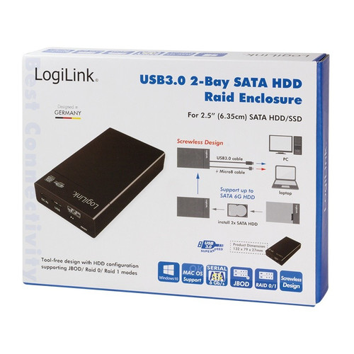 LogiLink External HDD Enclosure 2.5" SATA USB 3.0, black