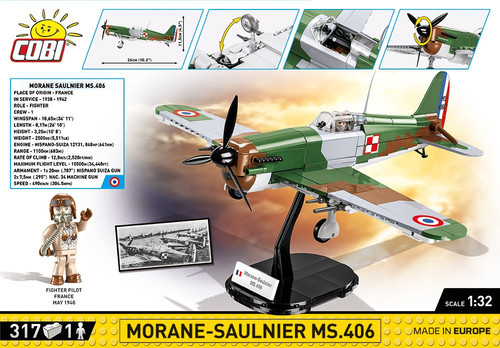 Cobi Blocks Morane-Saulnier MS.406 317pcs 8+