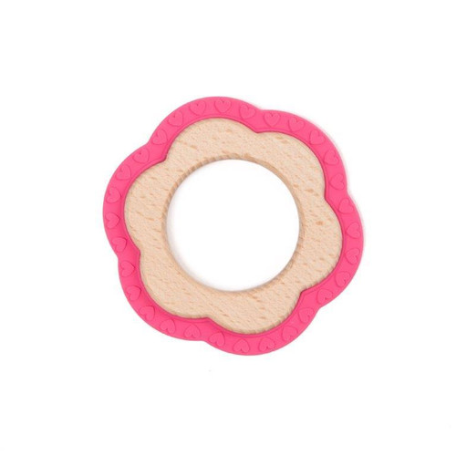 Bo Jungle B-Wood Teether Flower Pink