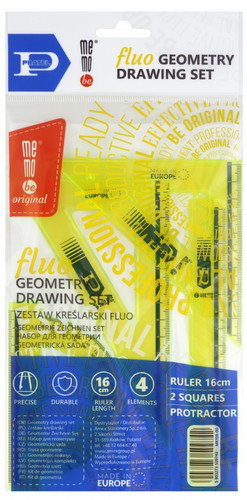 Geometry Drawing Set Fluo 4pcs