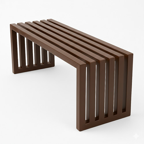 Architectural Modern Garden Bench 140cm, brown