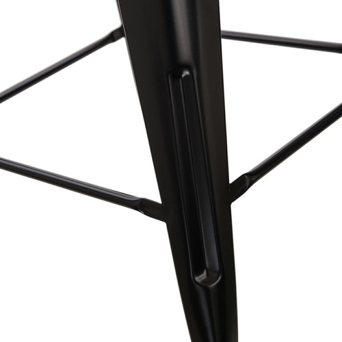 Bar Stool with Backrest Paris Back, black