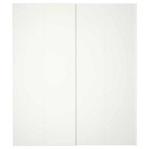 HASVIK Pair of sliding doors, white, 200x236 cm