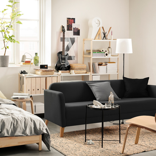 LINANÄS 3-seat sofa, Vissle dark grey